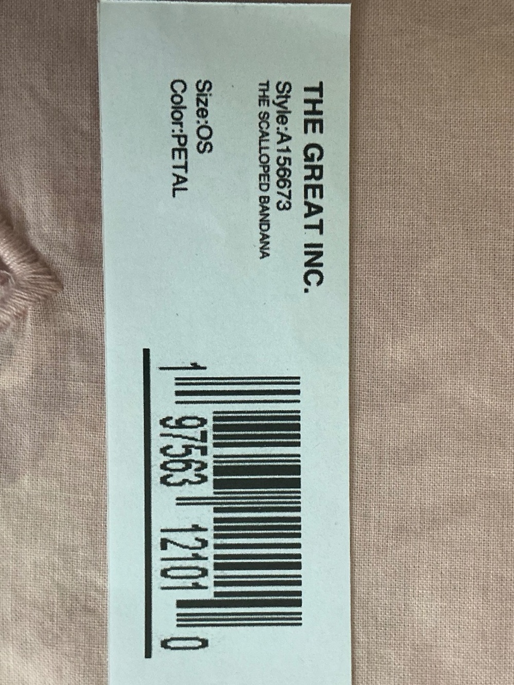 Anthropologie THE GREAT Pink Scalloped Cotton Bandana NWT - Picture 6 of 6